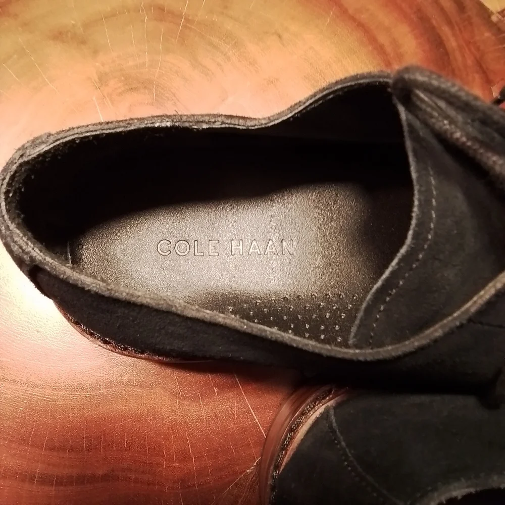 Cole Haan William Buck II Black Suede Oxford Shoes - 10.5 M